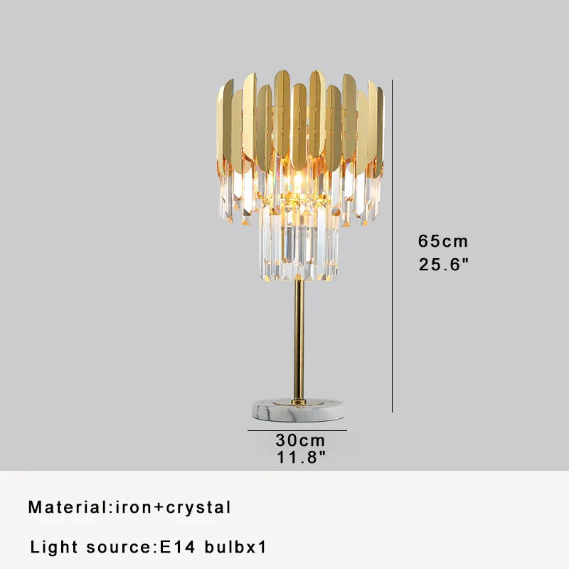 DecorBites™ Crystal Bar Table Lamp Luxury Dimmable 2700K Desk Light Elegant Home Decor