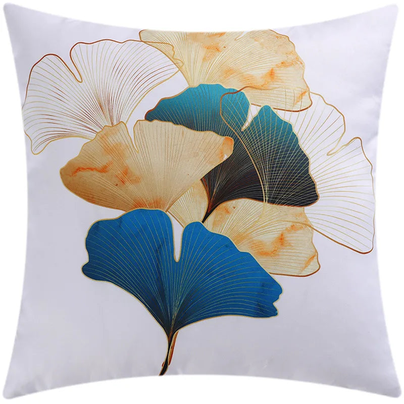 DecorBites™ Blue Floral Cushion Cover 45x45cm for Modern Home Decor & Office Sofa