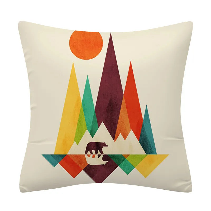 DecorBites™ Geometry Pattern Cushion Cover Polyester Cotton Sofa Pillowcase Home Decor