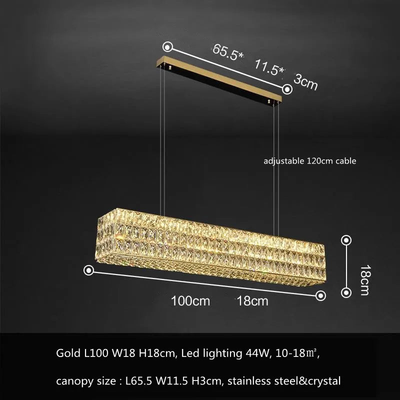DecorBites™ Crystal LED Pendant Light: Luxury Steel Hanging Lamp for Modern Foyer, Dining Room