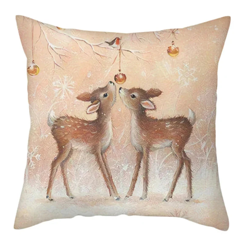 DecorBites™ Christmas Soft Plush Cushion Cover Cute Rabbit Deer Pillowcase 45x45cm