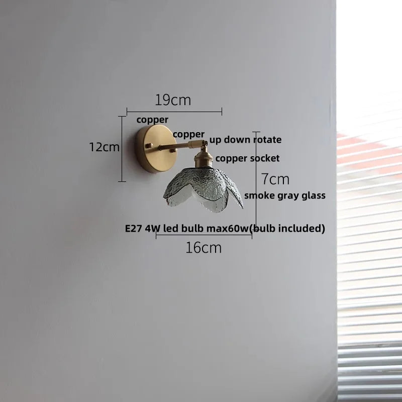 DecorBites™ Green Glass LED Wall Sconce, Modern Nordic Rotate Copper Stair Light
