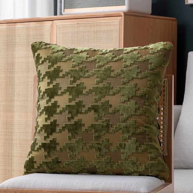 DecorBites™ Houndstooth Luxury Pillow Cover 45x45cm - High-end Decorative Sofa Cushion Case