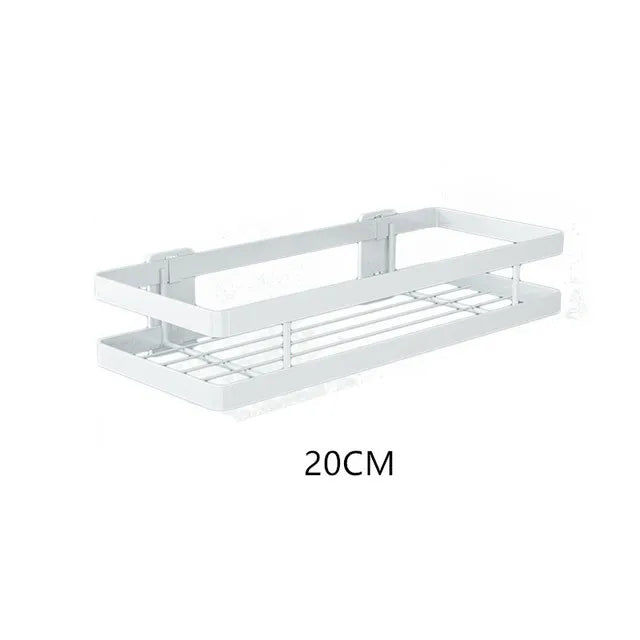 DecorBites™ Black SUS 304 Bathroom Shelf Shower Storage Basket Holder for Shampoo & Bath Essentials