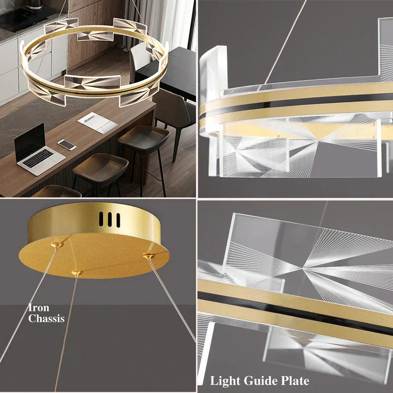 DecorBites™ Gold Aluminum Plating LED Pendant Lights for Home Decor