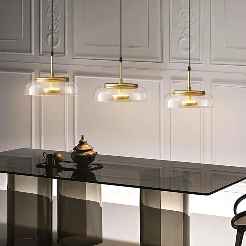 DecorBites™ LED Glass Bowl Pendant Light: Modern Nordic Home Decor Lighting for Dining Bedroom Kitchen Island