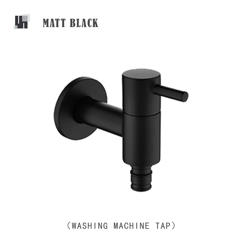 DecorBites™ Brass Black Wall Mount Garden Faucet for Extended Outdoor Use
