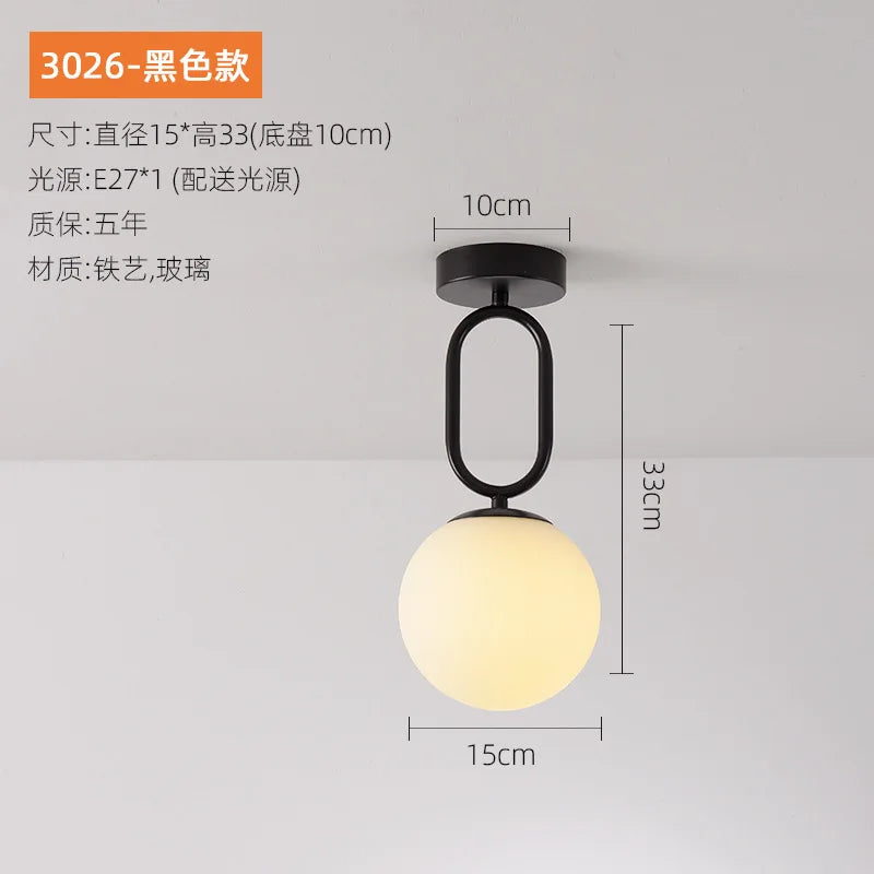 DecorBites™ Black Gold Glass Ceiling Lamp: Modern Nordic LED Lighting Fixtures