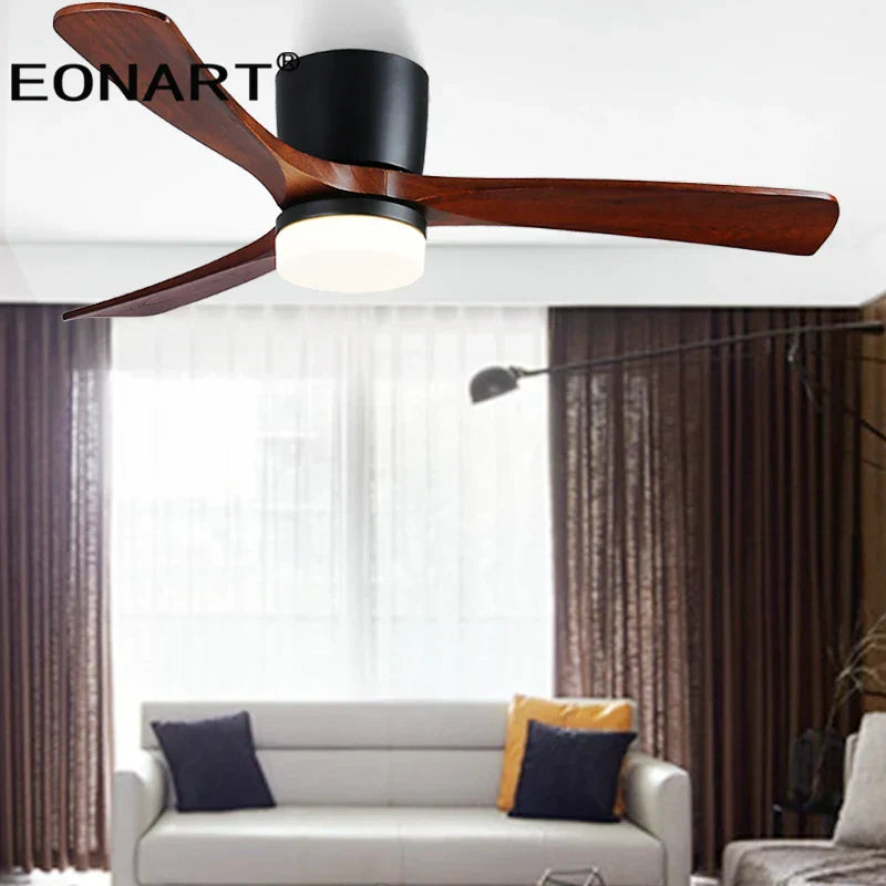DecorBites™ 48-Inch Wooden LED DC Ceiling Fan with Remote Control White Wood