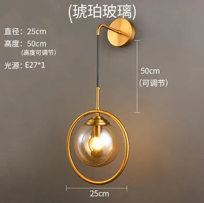 DecorBites™ Glass Ball LED Wall Lamp: Nordic Modern Bathroom Mirror Sconce, Retro Decor Lighting
