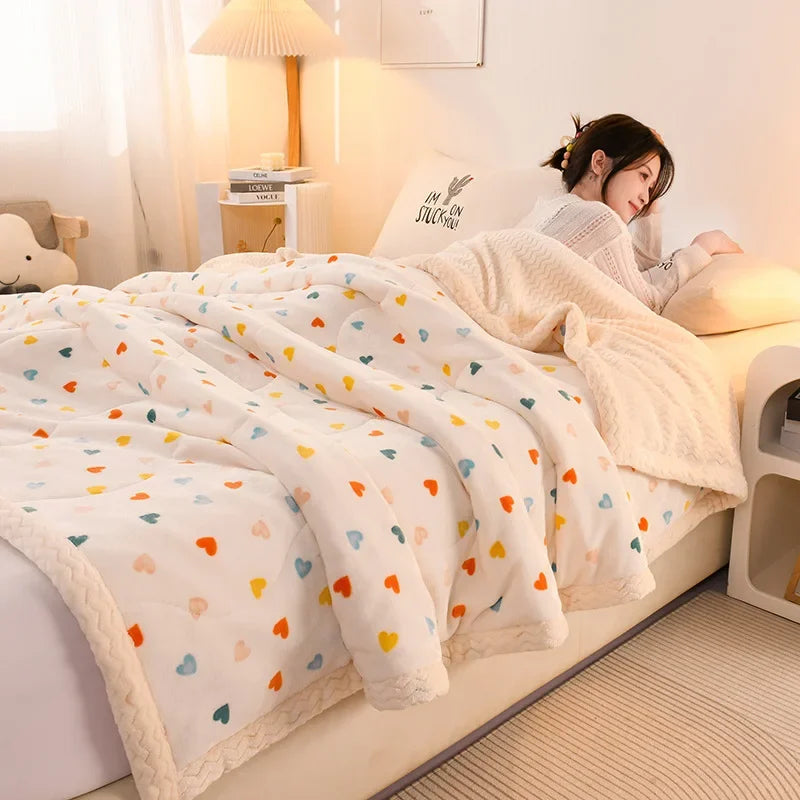 DecorBites™ Beibei Velvet Warmth Blanket | Soft & Cozy Winter Bed Blanket