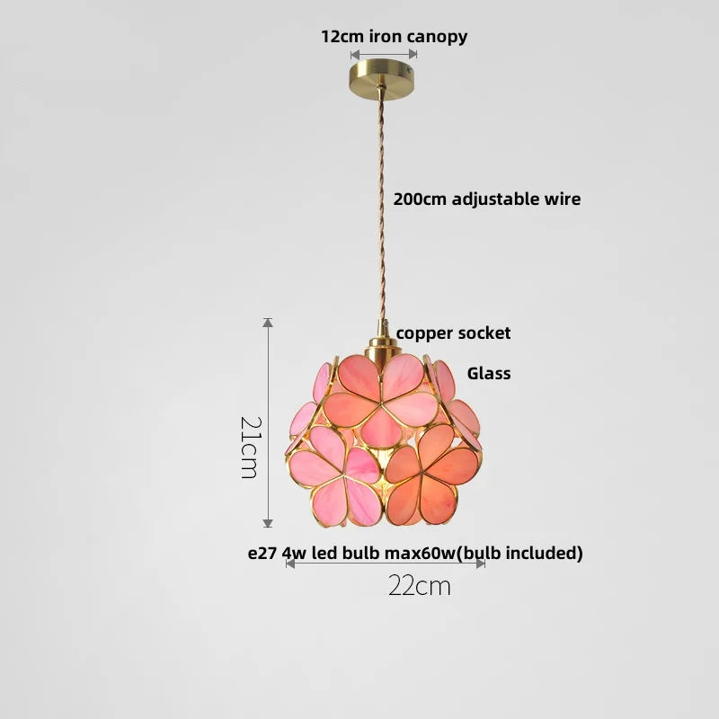 DecorBites™ Glass Flower LED Pendant Light Fixture for Modern Luxury Home Decor