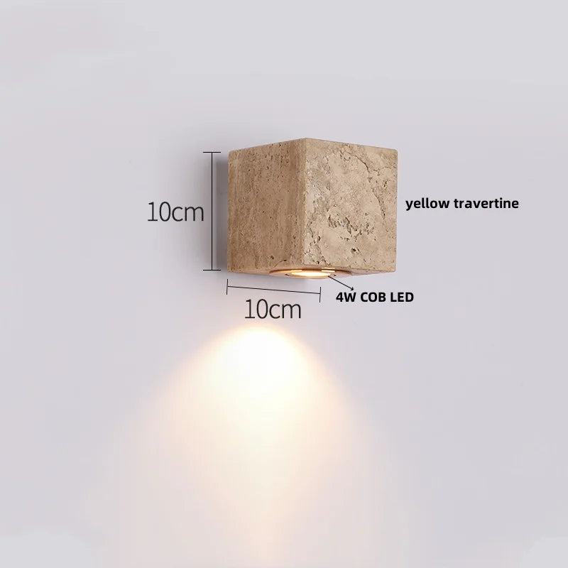 DecorBites™ LED Stone Clock Wall Lamp Sconce, Modern Nordic Yellow Cave Bathroom Mirror Light