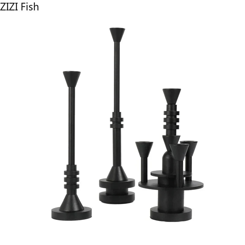 DecorBites™ Frosted Metal Candle Holder for Romantic Dining Table Decor