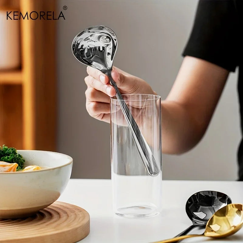 DecorBites™ 304 Stainless Steel Small Gravy Ladle - 21cm/8.1inch | Dishwasher Safe Sauce Spoon