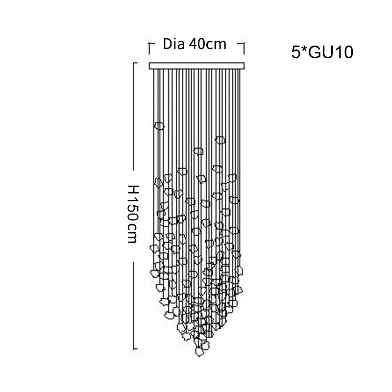 DecorBites™ Crystal LED Chandelier: Luxury Staircase & Hallway Lighting Fixture
