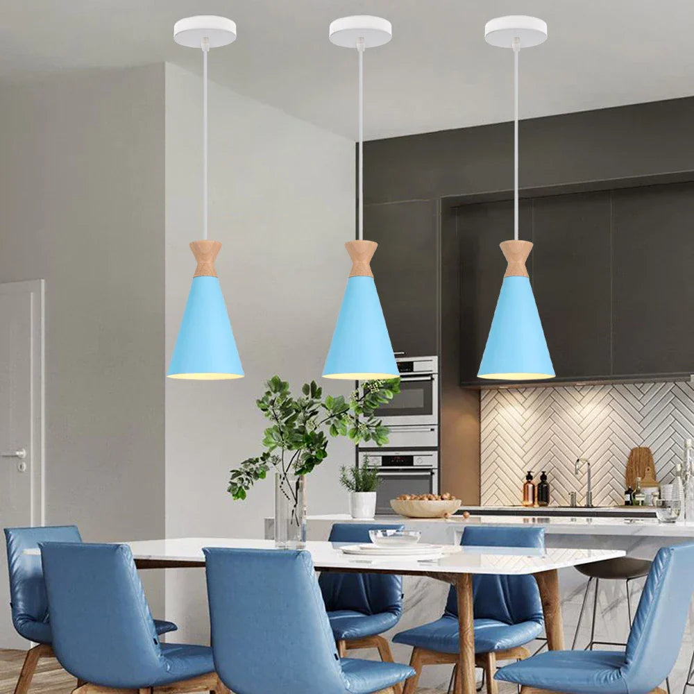 DecorBites™ Blue Nordic Pendant Lights E27 Modern Hanging Lamps for Living Dining Kitchen