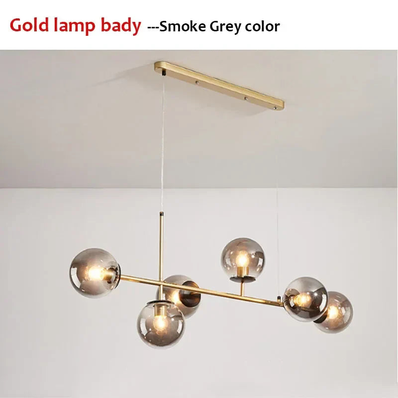 DecorBites™ Glass Ball LED Pendant Light Modern Chandelier for Living Room Decor