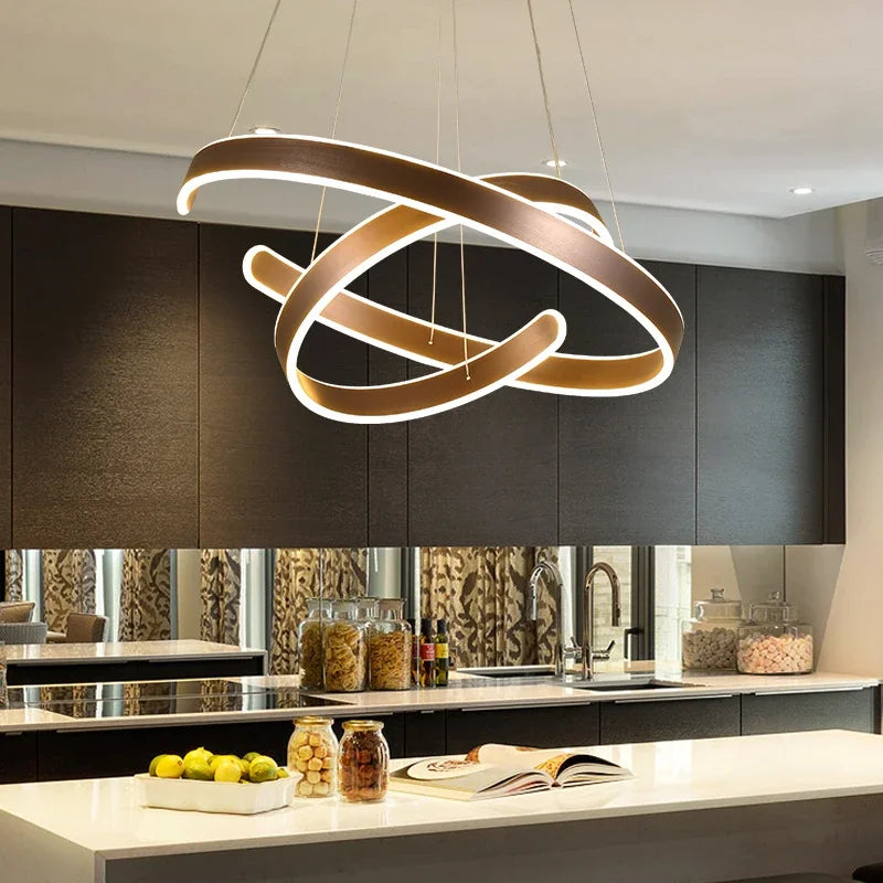 DecorBites™ Circle Rings Acrylic Aluminum LED Ceiling Lamp