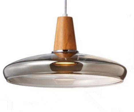 DecorBites™ Glass and Wood Pendant Light for Modern American Retro Dining Loft Decor