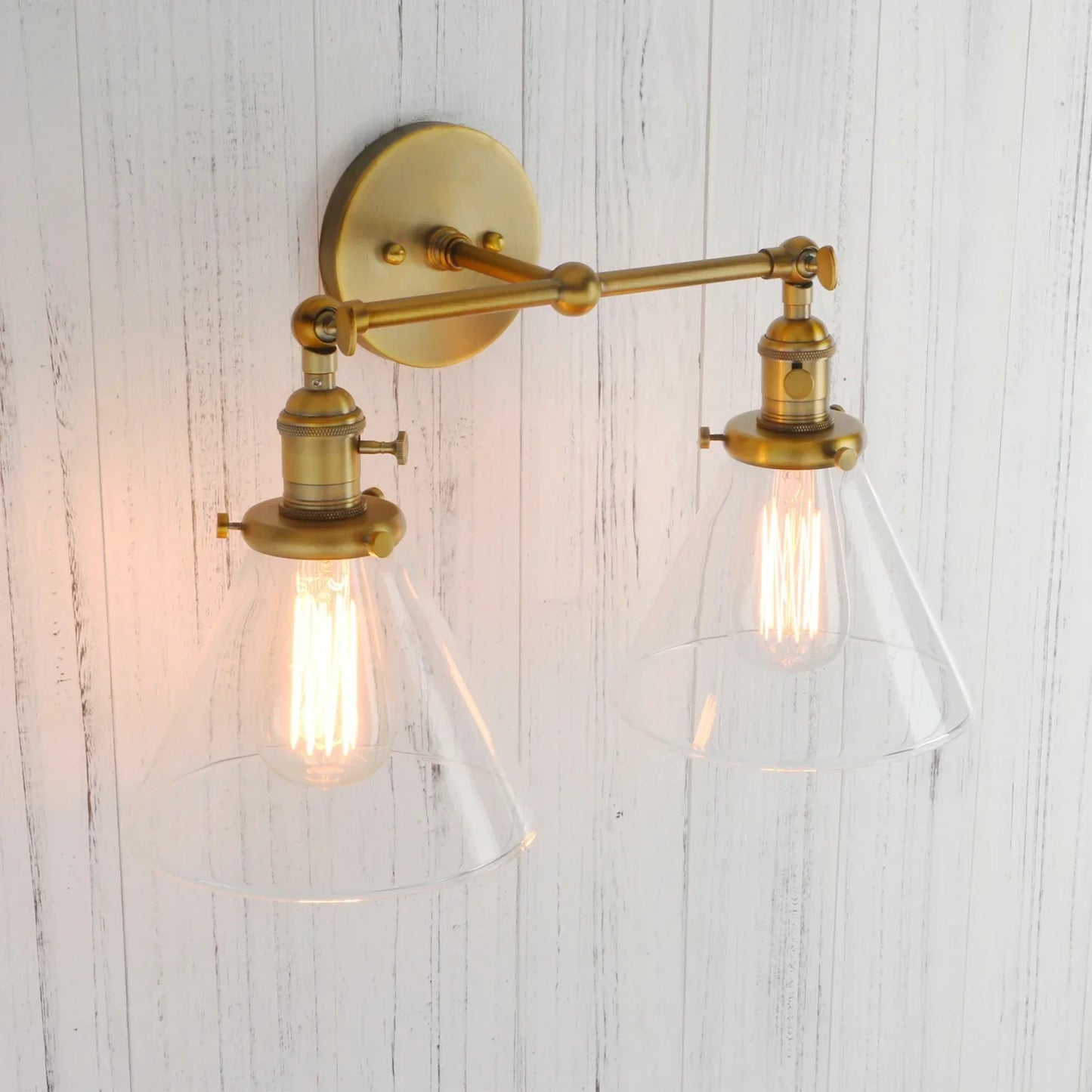 DecorBites™ Funnel Glass Wall Sconce Light Fixture for Bedroom and Loft Decor