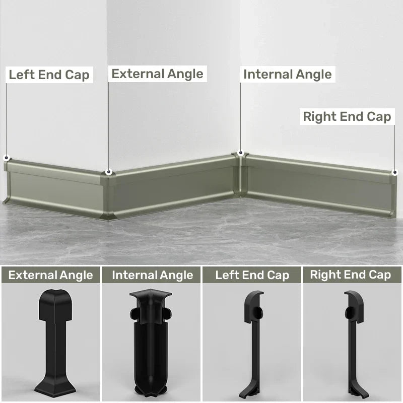 DecorBites™ LED Skirting Line Aluminum Profiles Baseboard Corner Wall Decor - Stair Bar Strip Light