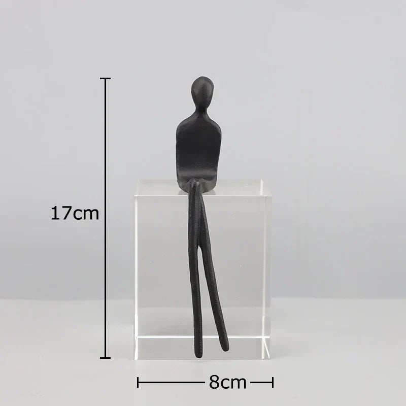 DecorBites™ Abstract Character Sculpture with Crystal Base for Modern Room Decor