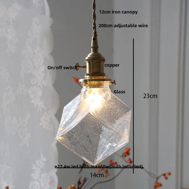 DecorBites™ Clear Glass LED Pendant Light Fixture for Modern Home Decor