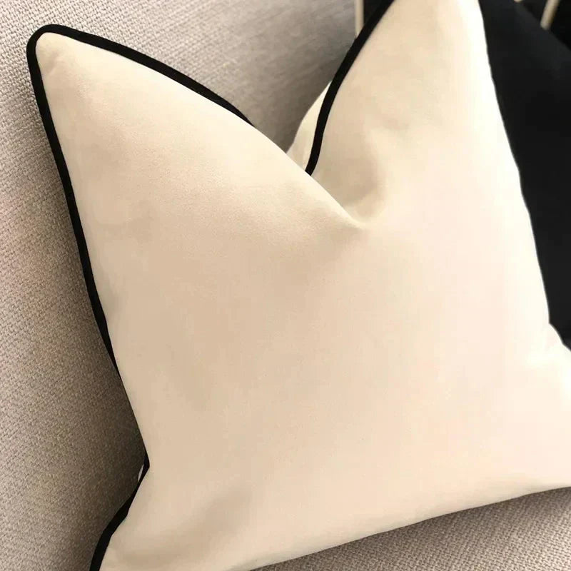 DecorBites™ Cotton Tassels White Cushion Covers 45x45/30x50cm - Square Geometry Pillowcase