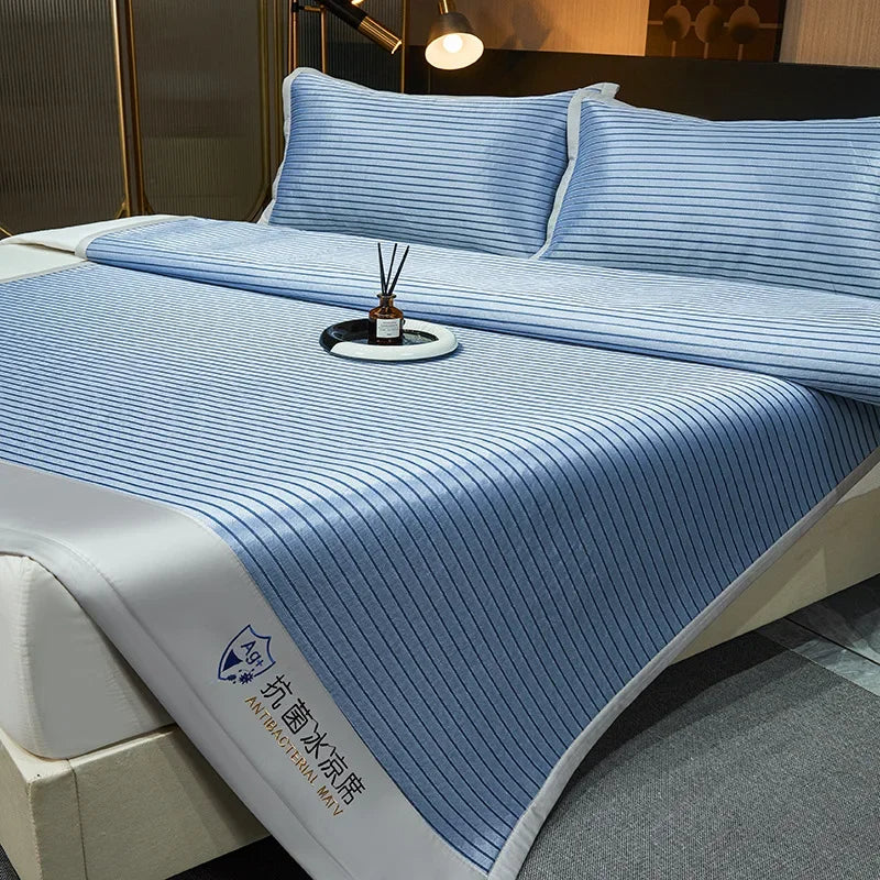 DecorBites™ Cooling Bed Mat Set: Foldable, Skin-Friendly Sleeping Cushion with Elastic Band