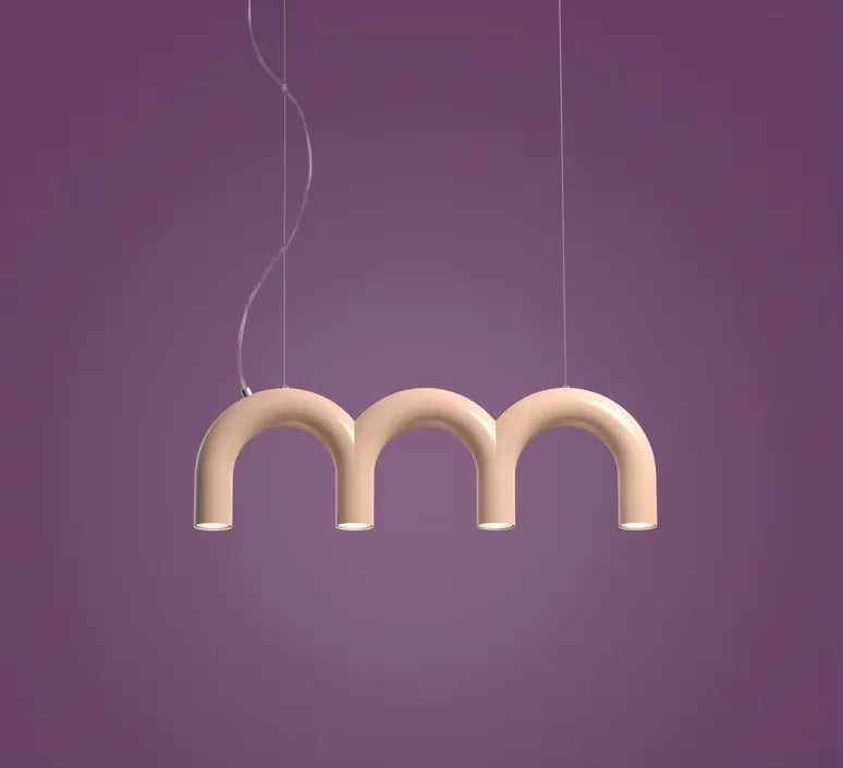DecorBites™ Blue Metal Arch Chandelier Pendant Light - Modern Design for Home Décor