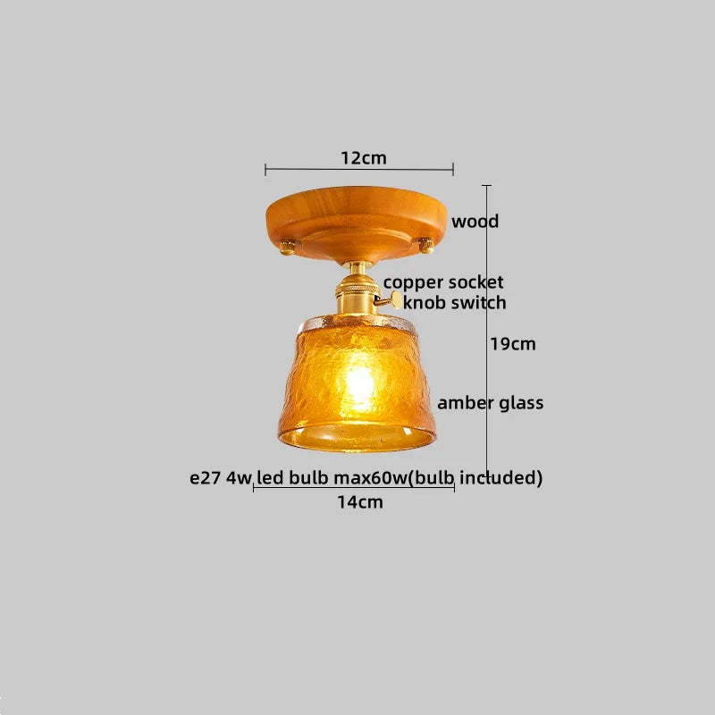 DecorBites™ Brass Glass Ceiling Lamp Modern LED Light Fixture - Elegant Home Decor