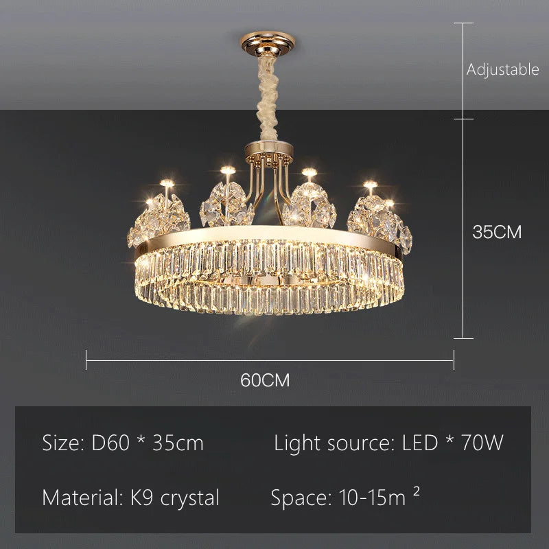 DecorBites™ Luxe Crystal Ceiling Chandelier - Elegant Home Decor Hanging Light for Living Room