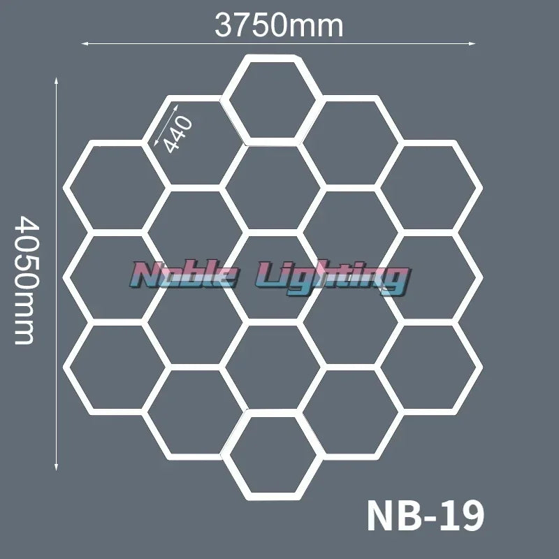 DecorBites™ Geometric LED Lights for Exhibition Car Detailing Garage Workshop - Polygonal Snowflake Theme