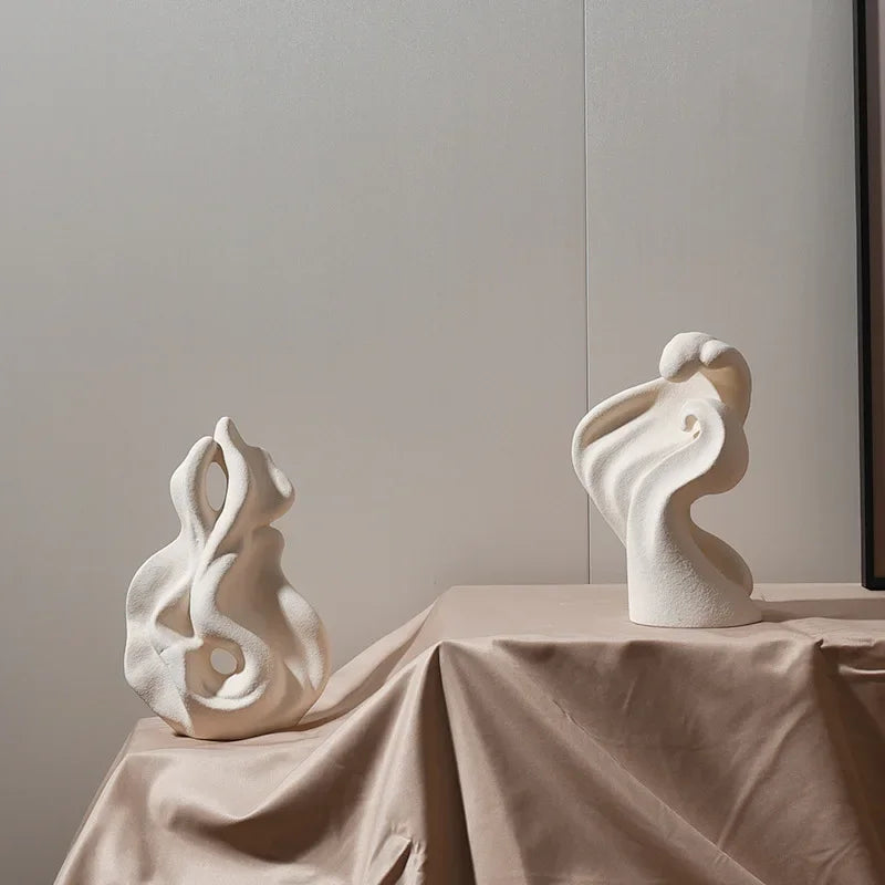 DecorBites™ Ceramic Curl Sculpture Decor Modern Porcelain Figurine Room Decoration