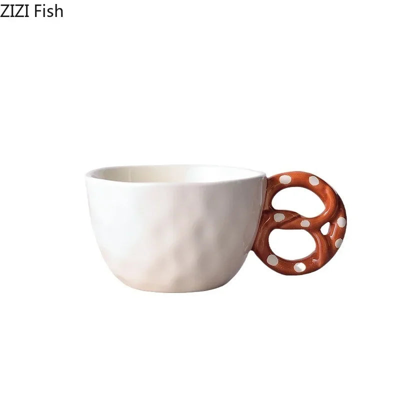 DecorBites™ Alkali Water Biscuit Mug Set - Ceramic Tea & Coffee Cup for Dining Table