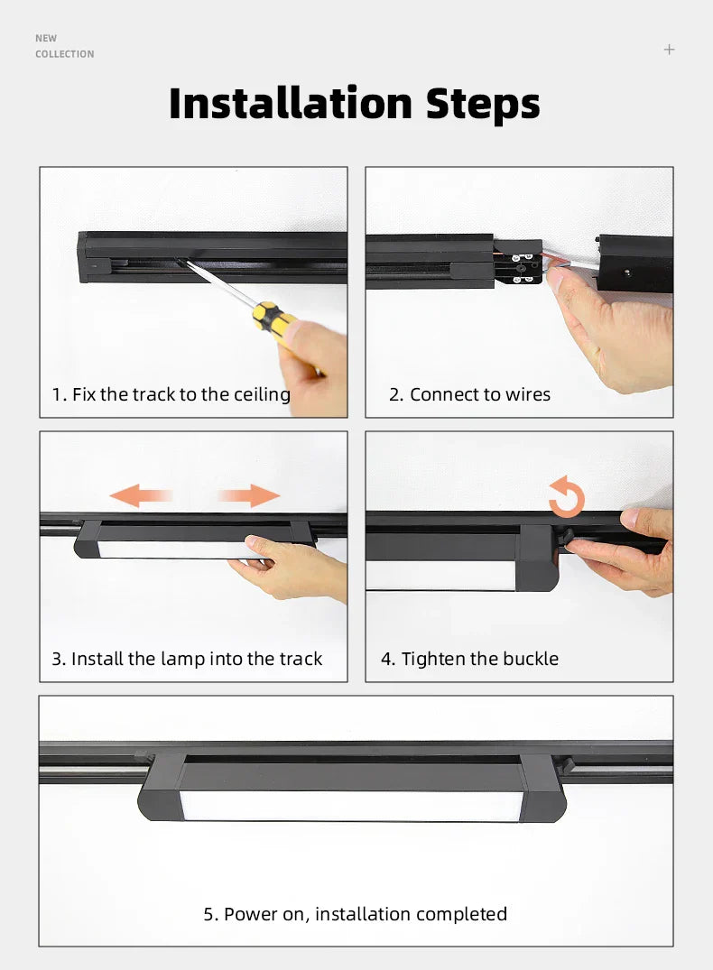DecorBites™ LED Track Light Set for Home Decor - Modern Chandelier Lamp with Rail System