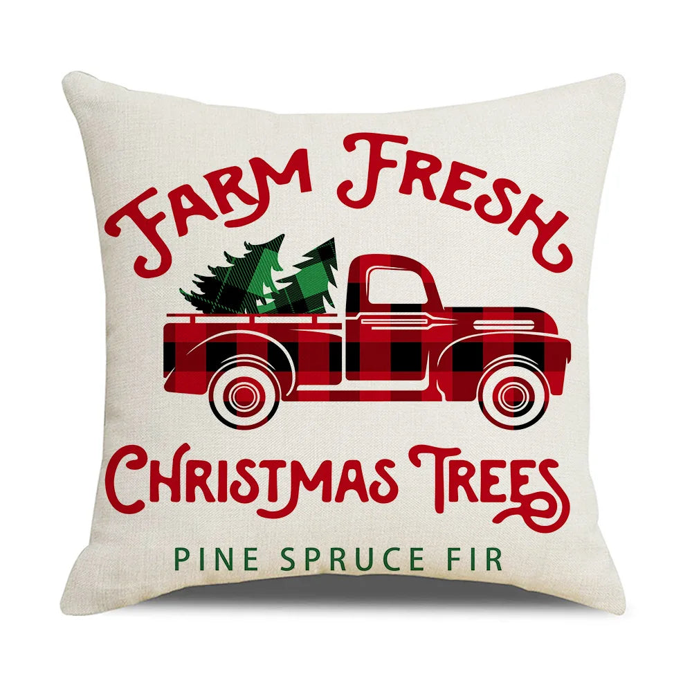 DecorBites™ Christmas Elk Letter Pillowcase 45x45cm for Living Room
