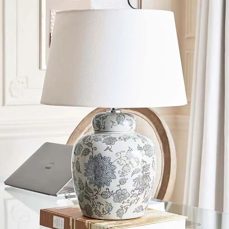 DecorBites™ Ceramic Desk Lamp | Bedroom, living room Side Decoration | New Chinese Bedside Table Lamp
