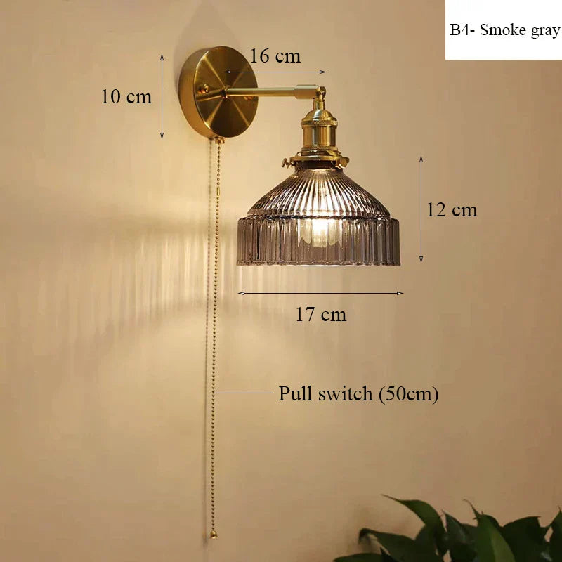 DecorBites™ Glass Shade LED Wall Lamp Switched Nordic Light for Luxury Living Room