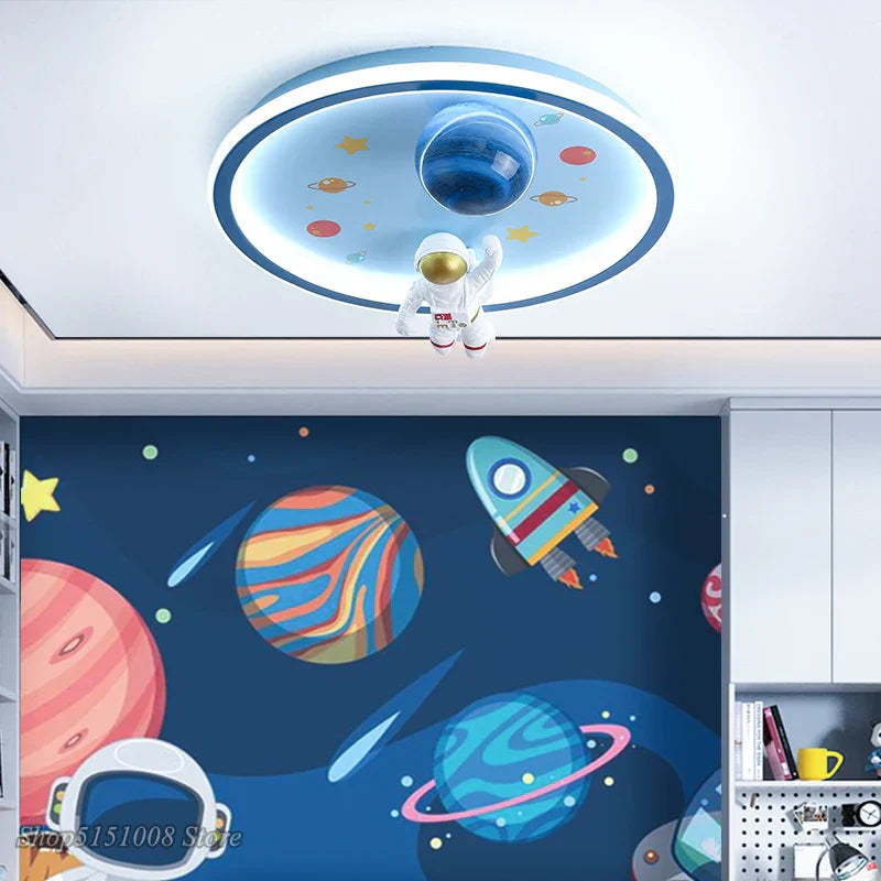 DecorBites™ Astronaut LED Ceiling Lights: Nordic Style for Kids' Room, Study, Restaurant Decor