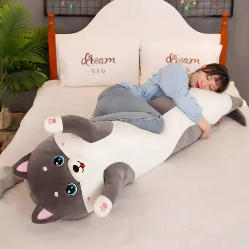 DecorBites™ Husky Dog Side Sleep Body Pillow - Cute Sofa Bed Decoration & Gift