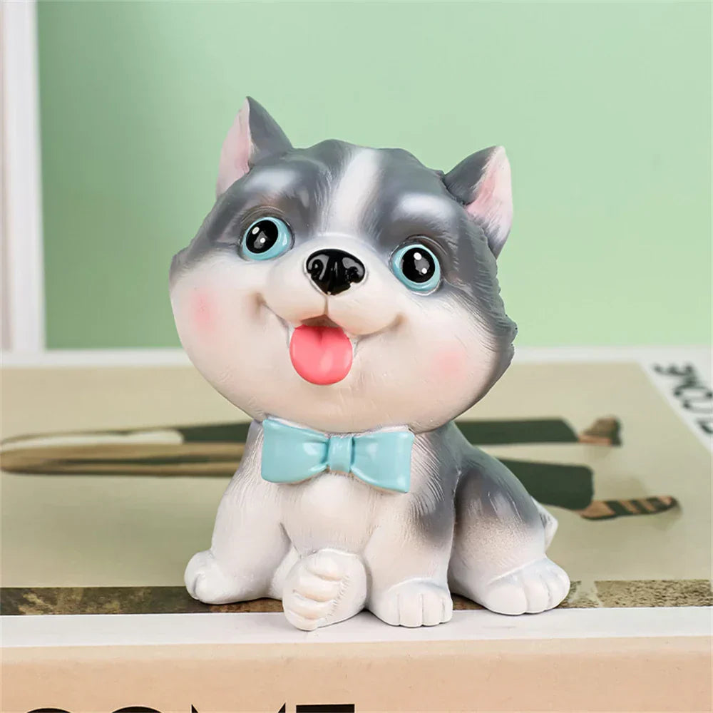 DecorBites™ Dog Figurine Miniatures Set - Husky Corgi Bulldog Puppy Statue Decor