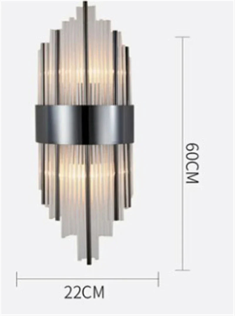 DecorBites™ Black Gold Crystal Wall Lights Modern LED Sconce for Bedroom Living Room