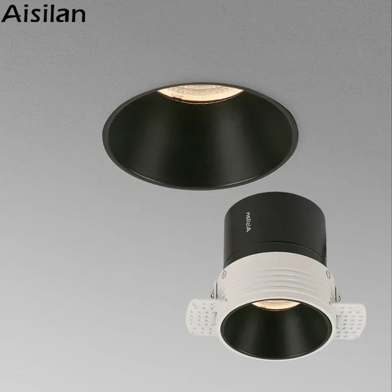 DecorBites™ COB LED Downlight: CRI97, Frameless, Easy Installation. Ideal for Living Room, Bedroom.