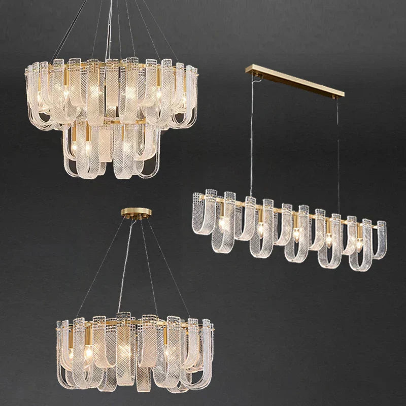 DecorBites™ Dimmable LED Copper Ceiling Chandelier for Luxurious Living Room Lighting