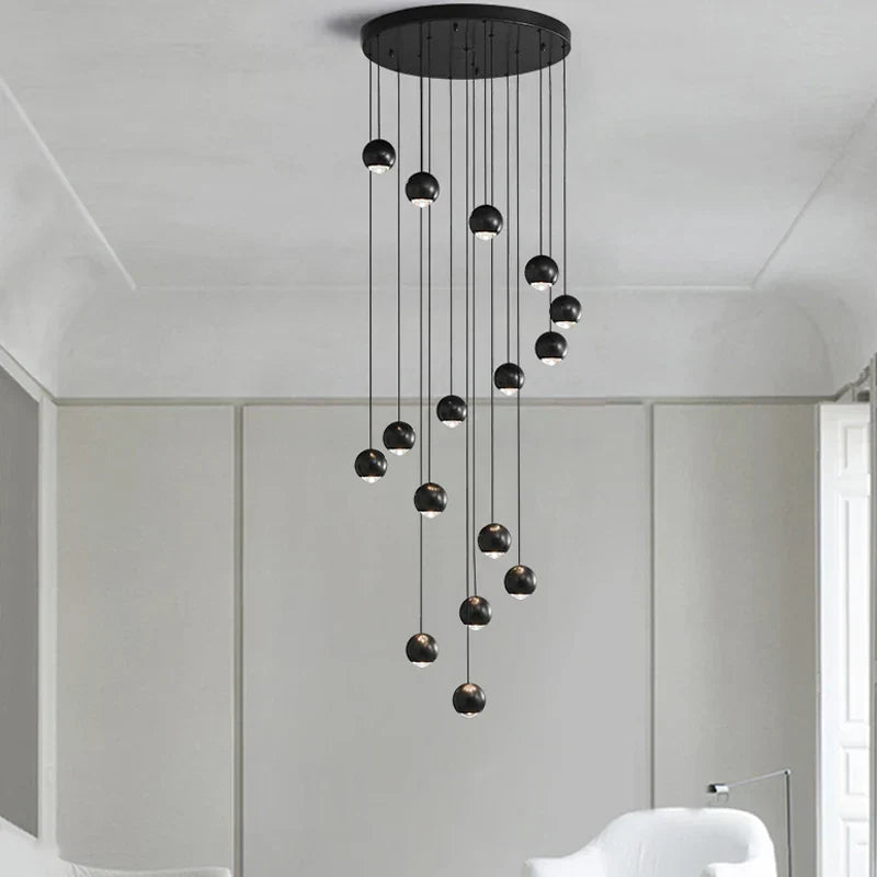 DecorBites™ Globe Lens Metal Chandelier for Living Room Kitchen Bedroom Cafe Staircase Villa