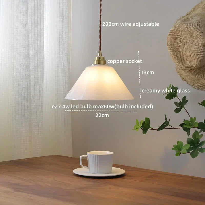 DecorBites™ Amber Glass LED Pendant Light - Nordic Modern Copper Suspension Luminaire for Home