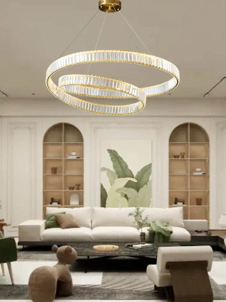 DecorBites™ Crystal LED Pendant Light Chandelier for Bedroom Living Room - Adjustable Ceiling Lamp