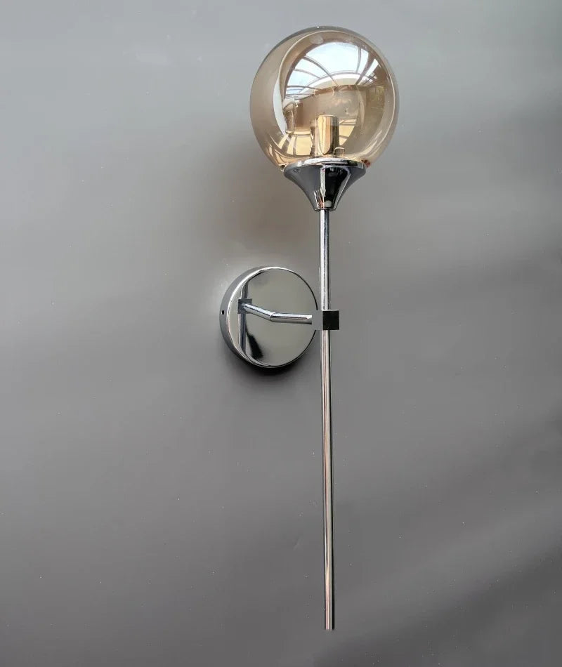 DecorBites™ Golden Round Glass Wall Sconce: Modern Nordic Lighting Fixture for Home Decor